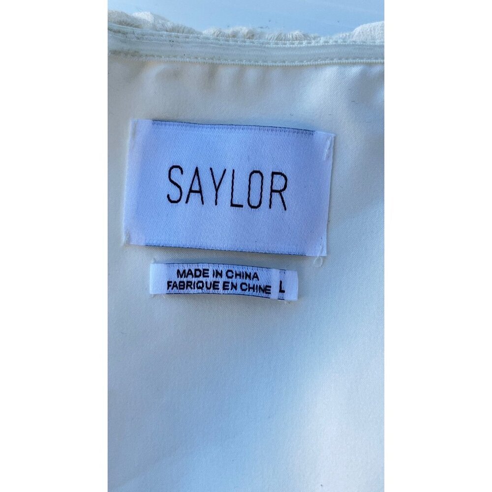 Saylor Women’s Ivory Off Shoulder Eyelet Dress Scalloped Overlay Lined Cocktail - Picture 6 of 13